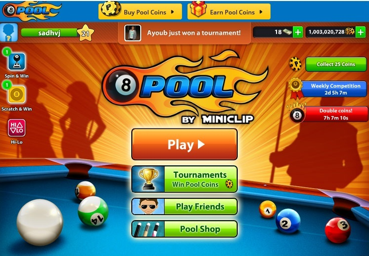 miniclip 8 ball pool create account